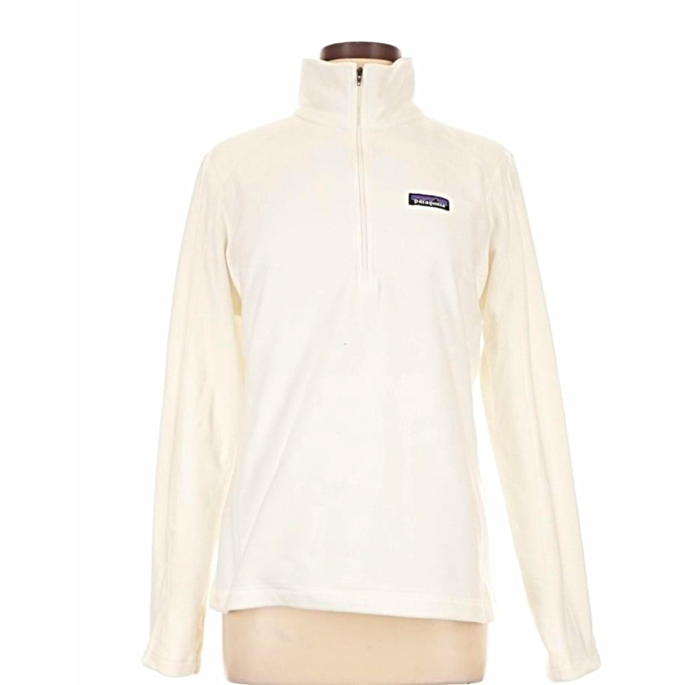 Patagonia Better Sweater Womens L White 1/4 Zip Fleece Mock Neck Pullover